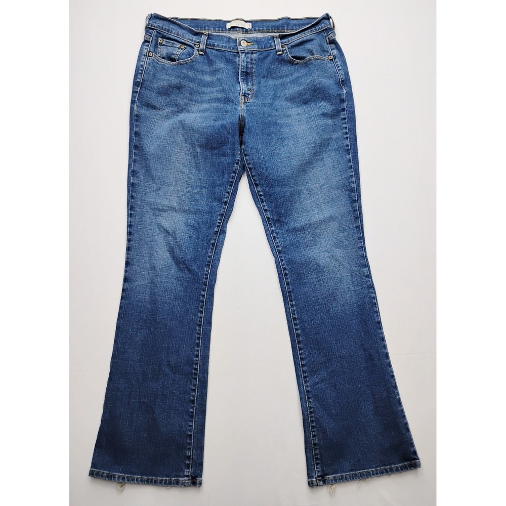 Levi's 515 Bootcut Jeans Women's Size 16 L Blue Dark Wash Denim 38x33 Studded